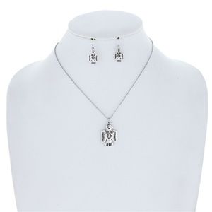 Navajo Thunderbird Silvertone Necklace Set NWT